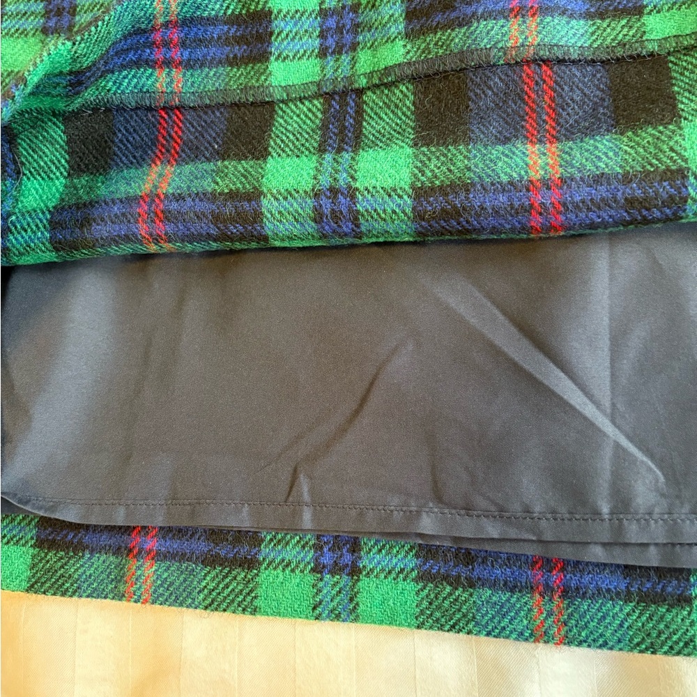 Talbots Green & Blue Plaid Pencil Skirt Wool Blend 14 NWT - Picture 4 of 10